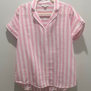 Beachlunchlounge Pink and White Striped Top